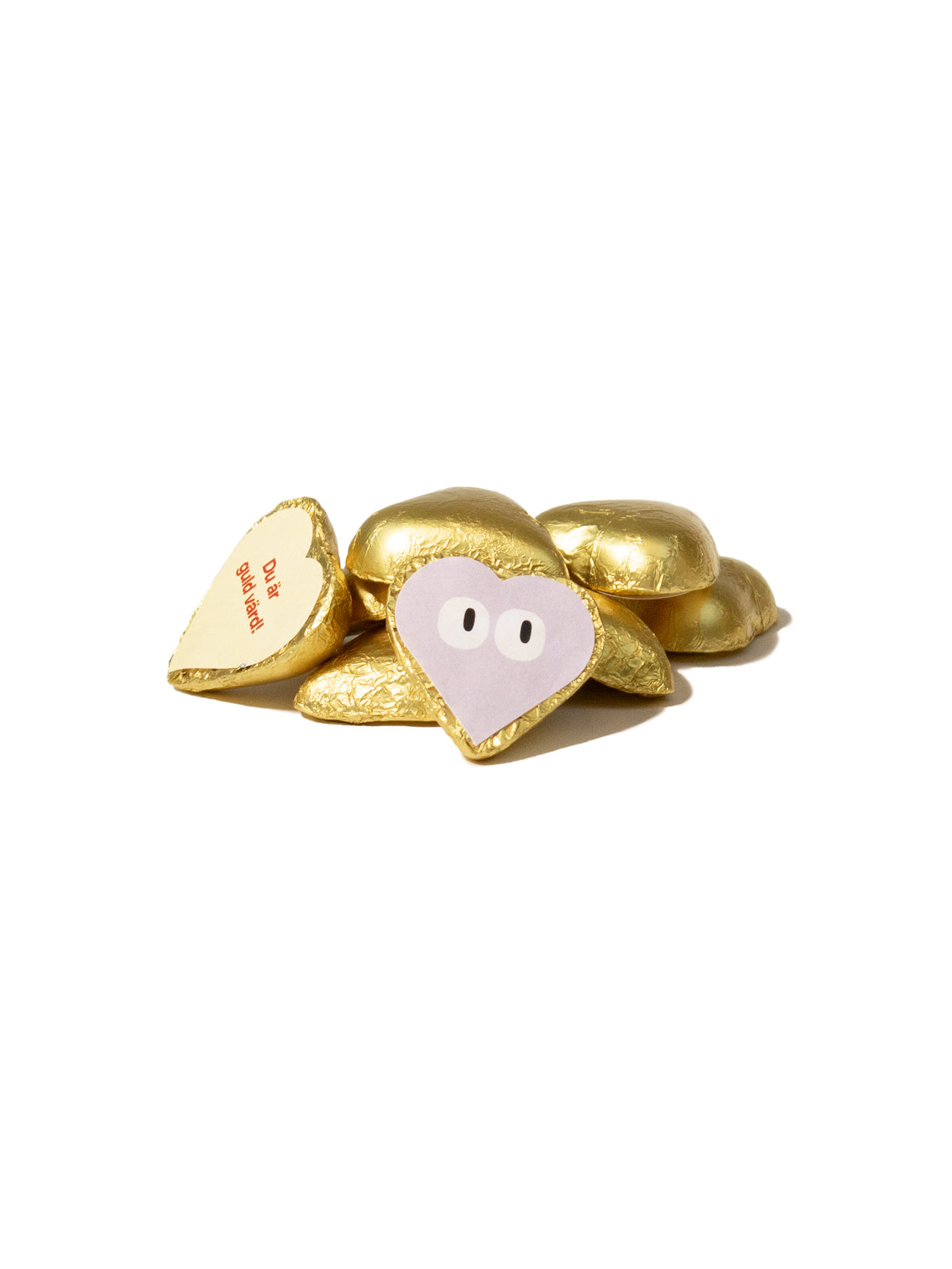 Chokoladehjerter med etiket