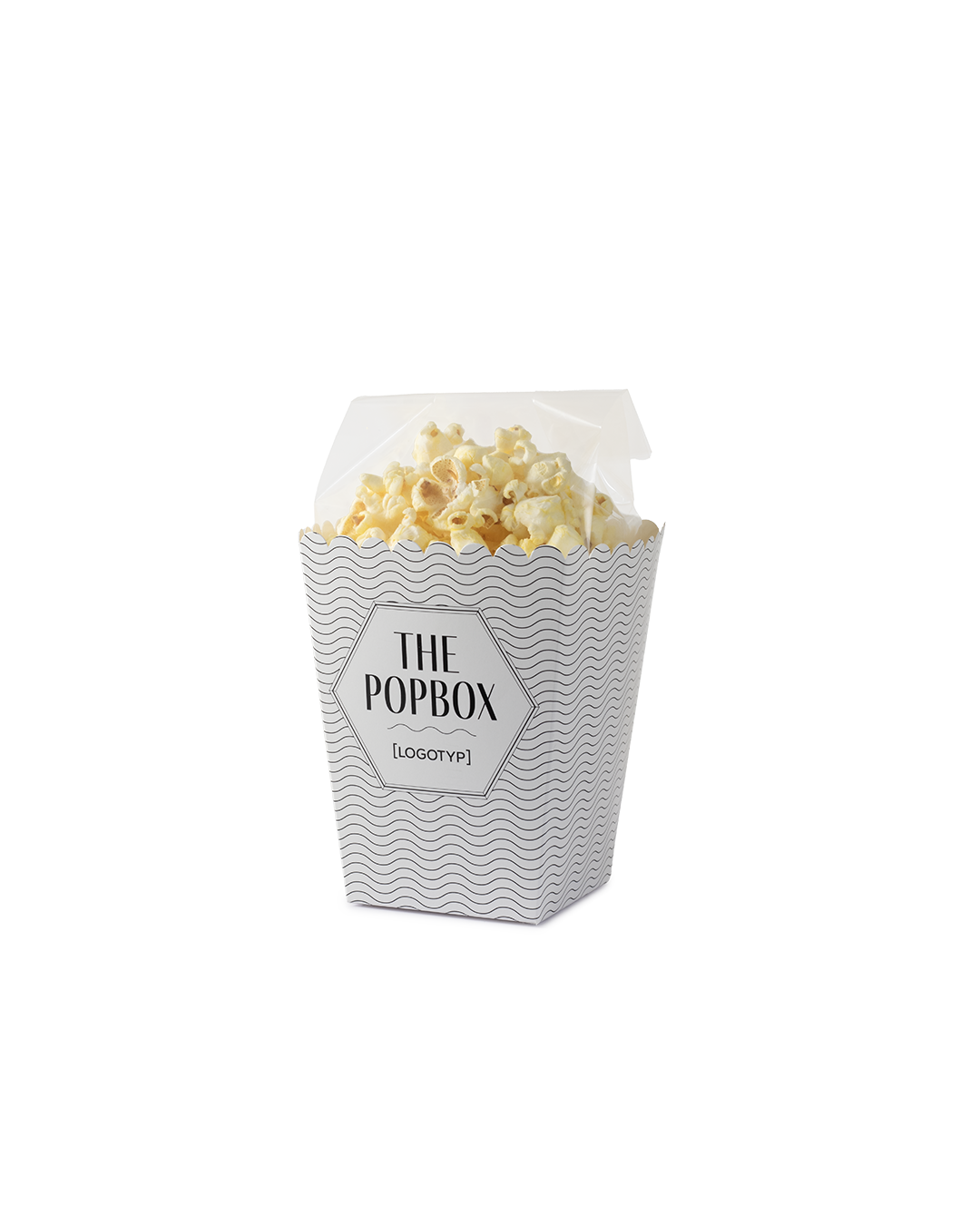 Popcornbägare Stor med färdigpoppade popcorn